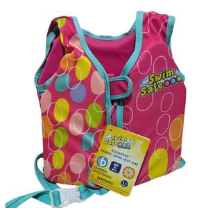 Swim Safe ABC Aquastar Kids Swim Vest Life Jacket Pink S/M 40 lbs Max New
